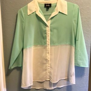 Sheer button up collared blouse